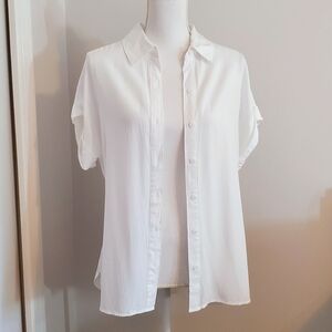 Casa Cabana Sammie Button-up Tunic Summer Shirt - White Medium